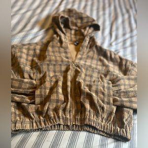 Light Cropped Plaid Jacket